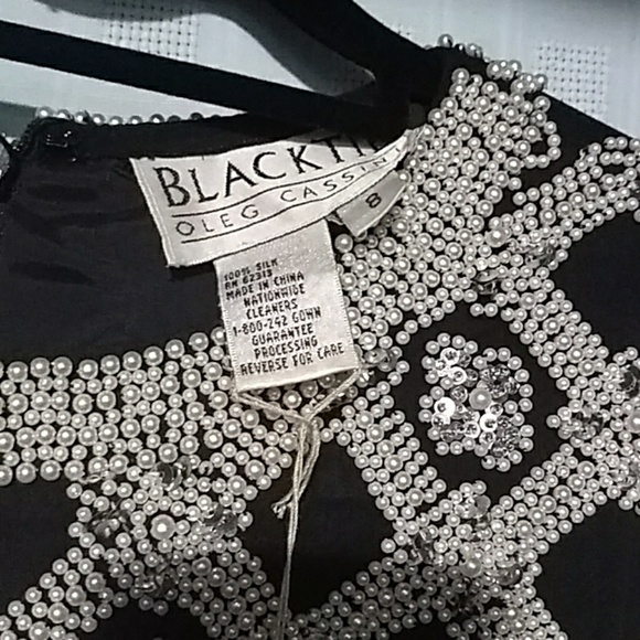 Oleg Cassini Dresses & Skirts - Oleg casini gown vintage black white beaded